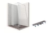 Душевая перегородка Ambassador Walk-in 15031108-ST7, свободный вход, линейный трап,120х25