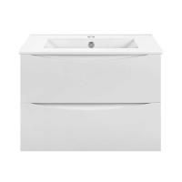 Тумба под раковину Vincea Mia Slim 600 подвесная, 2 выкатных ящика soft close, G.White