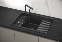 Мойка для кухни Granula Kitchen Space 7305 черный, 73х51 см, прямоугольная
