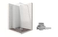 Душевая перегородка Ambassador Walk-in 15031107-MA1, свободный вход, точечный трап,110х25