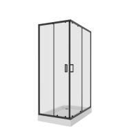 Душевое ограждение Niagara Nova NG-6810-08 BLACK 120x80x190 прямоугольник, двери раздвижные