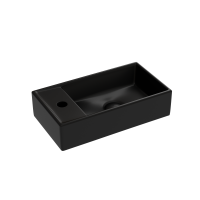 Умывальник Ceramicanova подвесной прямоугольный (чаша справа, отверстие под смеситель слева) цвет черный матовый Element 407x217x100