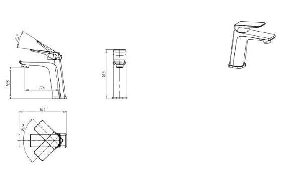 Смеситель для раковины Bravat Frey F1368401CP-ENG