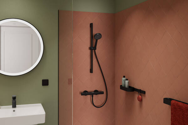 Душевой гарнитур Hansgrohe Activera S 28041670. черный матовый 28041670