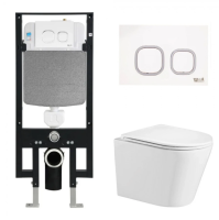 Унитаз с инсталляцией WeltWasser AMBERG 497 + SALZBACH 004 GL-WT + AMBERG RD-WT