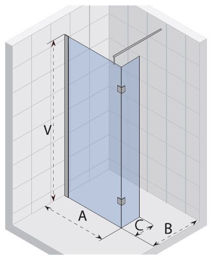 Душевая стенка Riho Polar P-202 GP32200 120 со свободным входом, стекло прозрачное, профиль хром