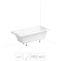 Акриловая ванна в наборе 4 в 1: встраиваемая ванна, слив-перелив, ножки, подголовник Wellsee FreeDom 20212762R