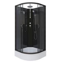 Душевая кабина Niagara Classic NG-6501-14BKT 90х90х210-240, средний поддон 26 см, стекло тонированное, алюм черный