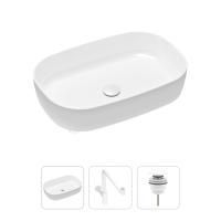 Комплект 3 в 1 Lavinia Boho Bathroom Sink 21520108: накладная фарфоровая раковина 54 см, металлический сифон, донный клапан