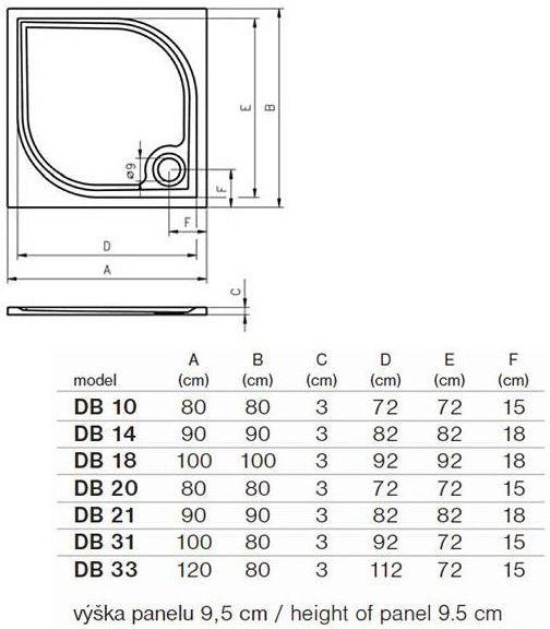 Душевой поддон Riho Kolping DB31 DB3100500000000 80x100