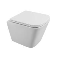 DUE Чаша унитаза подвесного c креплением и сиденьем дюропласт soft close BB3103CHR/SC