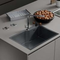 Кухонная мойка ROXENBATH Wellnes 60х45 с коландером и дозатором, графит 560240-60B