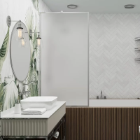 Шторка на ванну Veconi Palau PL-85, 900x1500, хром, стекло матовое
