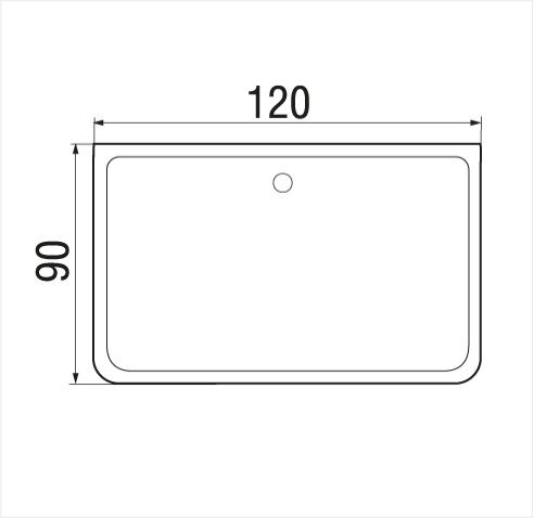 Поддон душевой Wemor 120/90/24 S прямоугольный 1200x900x240 мм