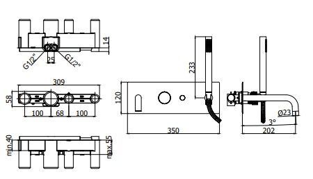 Смеситель для ванны с душем скрытого монтажа Paffoni JO JO001CR