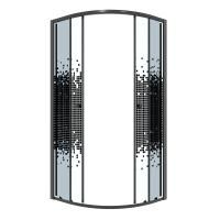 Душевое ограждение Niagara Eco NG-1003-14BLACK (80х80х190) четверть круга,раздвижное,черный,стекло мозаика