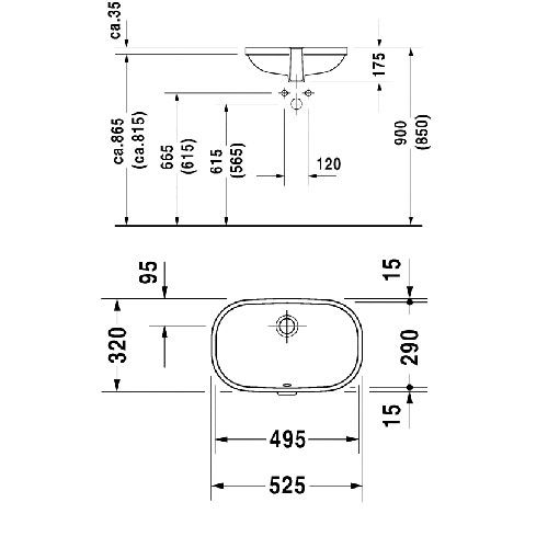 Раковина встраиваемая Duravit D-Code 49x29 0338490000