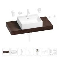 Раковина 50 см со столешницей 100 см Wellsee Graceful Pro 201012490 в наборе 10 в 1: столешница, раковина, смеситель, сифон, донный клапан, угловые вентили, аксессуары (цвет матовый белый)