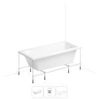 Акриловая ванна в наборе 3 в 1: встраиваемая ванна, слив-перелив, каркас Wellsee FreeDom 2.0 20212773R