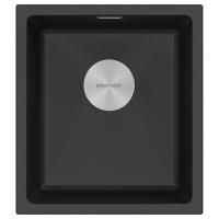 Мойка LUMI 41UNI, IT-GRANIT, LU41-BL, черный гранит, 410х460, Paulmark
