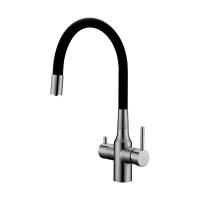 Смеситель для кухни SALIX, брашированная сталь, Sa213419-BS, Paulmark