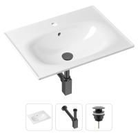 Комплект 3 в 1 Lavinia Boho Bathroom Sink 21520450: врезная фарфоровая раковина 60 см, металлический сифон, донный клапан