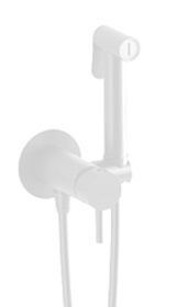 Смеситель с гигиеническим душем Paffoni Tweet Round ZDUP110BO белый матовый