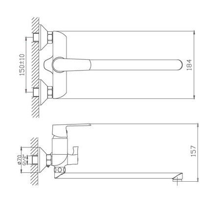 Смеситель для ванны Haiba HB22804