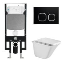 Унитаз с инсталляцией WeltWasser AMBERG 497 + ROTBACH 004 GL-WT + AMBERG RD-BL