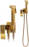 Смеситель встраиваемый с гигиеническим душем Grocenberg GB007 Золото Глянец