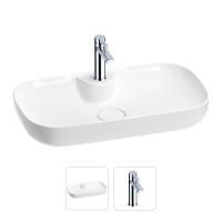 Раковина для ванной Wellsee Croquis 2.0 201000626 в наборе 2 в 1: овальная раковина белого глянцевого цвета, смеситель в цвете хром