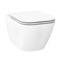 Безободковый подвесной унитаз в наборе 2 в 1: чаша подвесного унитаза, быстросъемное сиденье микролифт, цвет глянцевый белый Wellsee Pure BY Wellsee 182602001