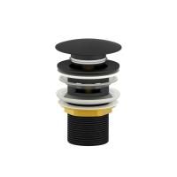 Донный клапан для раковины с переливом WONZON & WOGHAND, Черный матовый (WW-88SS01-MB)