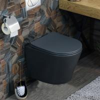 Унитаз подвесной безободковый MLN-310302MDG (матовый темно-серый), крышка дюропласт