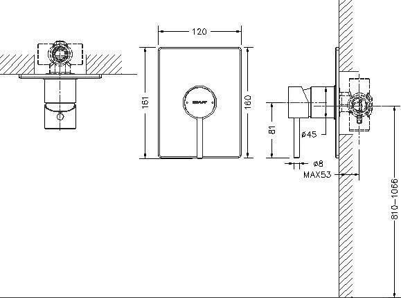 Набор смеситель для ванны и душа Bravat встраиваемый F860CP-SET