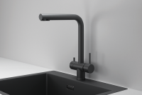 Смеситель для кухни Granula Kitchen Space 7011 черный матовый, подключение к фильтру
