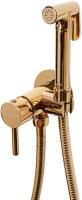 Смеситель встраиваемый с гигиеническим душем Hansberge H3099 Золото глянец