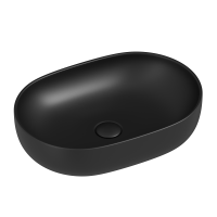 Умывальник Ceramicanova чаша накладная овальная (цвет Черный Матовый) Element 600x415x135мм