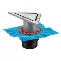 Трап BERGES водосток ZENTRUM Norma 35х25х25 угловой матовый хром выпуск D50/75/110 H74 вертикальный