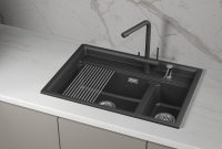 Мойка для кухни Granula Kitchen Space 7302i шварц, 73х51 см, прямоугольная