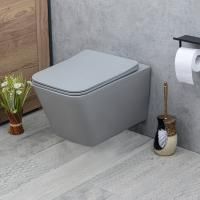 Унитаз подвесной безободковый MELANA MLN-310304MG серый