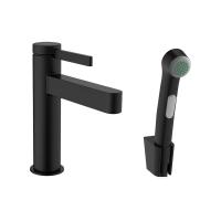 Hansgrohe Finoris Смеситель для раковины. однорычажный. 110 с набором для биде со шлангом 1.60 м черный матовый 76210670