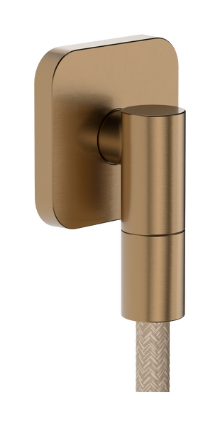 Настенная розетка с обратным клапаном Hansgrohe FixFit Fine Q 28884140. матовая бронза 28884140
