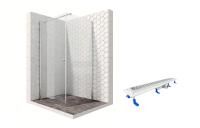 Душевой уголок Ambassador Nord 13011103-ST13, квадратный, линейный трап, 90х90
