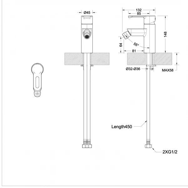 Смеситель для биде Bravat STREAM-D ST-D 1645 F337163C