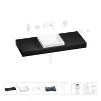 Раковина 40 см со столешницей 120 см Wellsee Doux 201009390 в наборе 9 в 1: столешница, раковина, встраиваемый смеситель, сифон, донный клапан, аксессуары (цвет набора матовый белый)