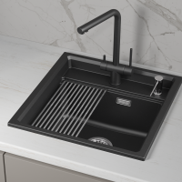 Мойка для кухни Granula Kitchen Space 5002i шварц, 50х51 см, квадратная