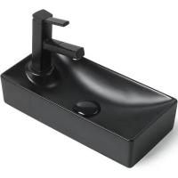 Раковина керамическая, накладная/подвесная (черная матовая) SantiLine SL-2009LMB