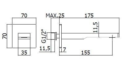 Излив Paffoni TANGO ZBOC120CR