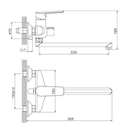 Смеситель для ванны Haiba HB22198